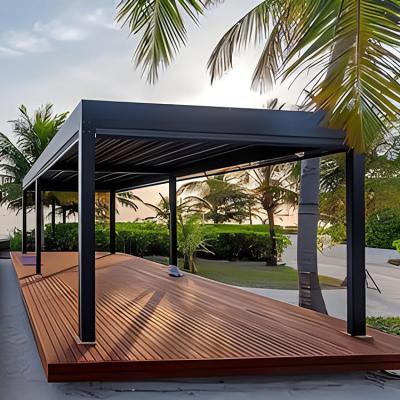 China Lightweight Aluminium Louvre Roof Outdoor Pergola with Modern Design and Waterproof Cover for sale