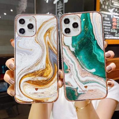 China Gorgeous Hot Sale High Quality Marble Watercolor Design Custom Amazon Phone Case For iphone 12 for sale