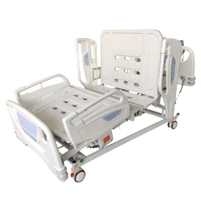 China Professional Patient Medical ICU Metal Bed In 5 Function Adjustable Electric Hospital Bed Maker for sale