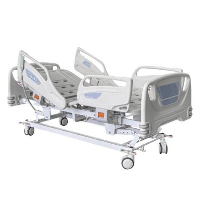 China Five-function ICU Medical Automatic Lifting Mechanism Metal Hospital Equipment Electric Bed Electric Hospital Bed for sale