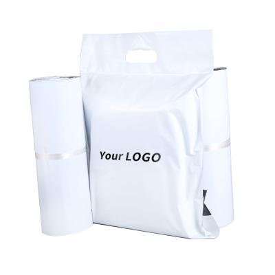 China Water Proof Customized White Shopping Hand Messenger Bag Small Postage Bags With Handle Supplies Polymailer Mailing Bag for sale