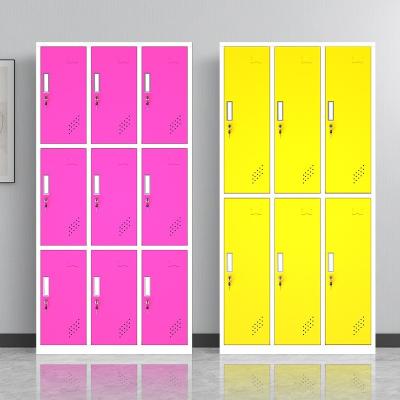 China Hot Sale Customized Metal Moisture Proof Locker Cabinet School Luggage 9 Door Small Box Steel Lockers for sale