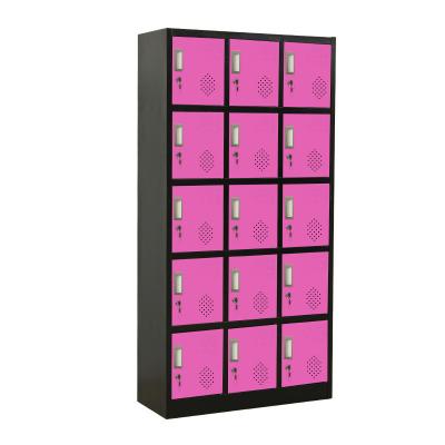 China gym moisture proof rfid locker room school locker staff filling clothes 15 door lockers/knock down lockers for sale