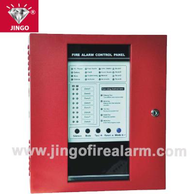 China 8 zones conventional fire alarm systems 24VDC control panel for sale