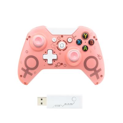 China ABS New Style Pink Dual Shock 2.4G Wireless Game Controller for xbox one gamepad for sale