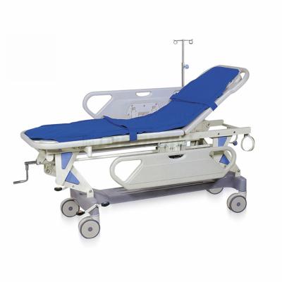 China Medical Equipment ABS Handrail Movable Manual Transport Emergency Hospital Stretcher ISO CE ISO CE Patient Transfer Stretcher For Sale for sale