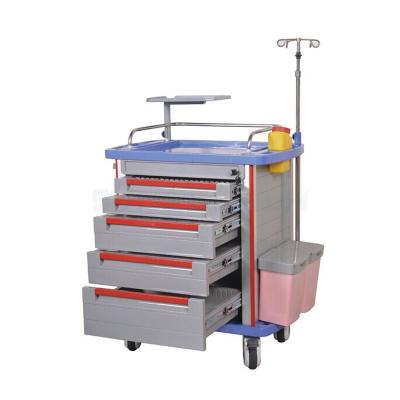 China AG-ET001A1-850mm Hospital Trolley ABS Emergency Mobile Nursing Patient Medical Trolley Modern Function Medical Equipment Use Instrument for sale