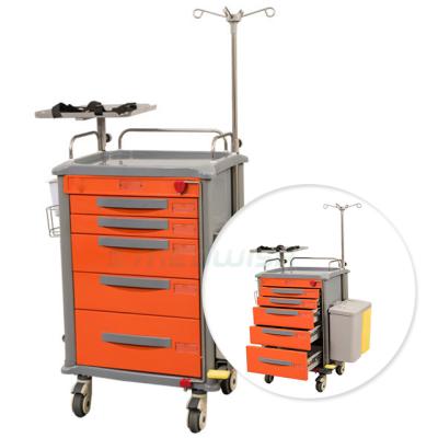 China AG-ET018 Modern Wholesale Quality Advanced ABS Doctor Using Hospital First Aid Carts For Sale for sale