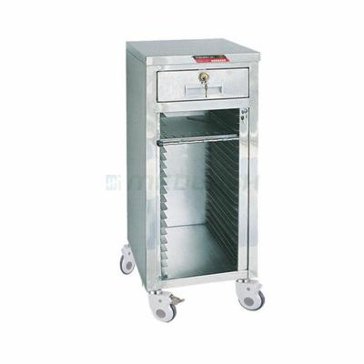 China Record Holders Hospital AG-CHT014 Record Holders Trolley 24 Shelves Modern High Quality Stainless Steel Patient Record Cart Medical Cart for sale