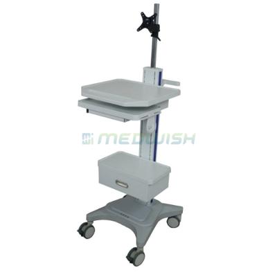 China Modern High Quality Medical Adjustable Height Laptop Trolley Cart Hospital Computer AG-BJJY-C04-B Nursing Trolley With Drawer for sale