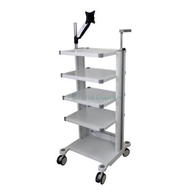 China Five Layer Hospital Modern Mobile Trolley AG-BJJY-C01-B Equipment Integration Workstation Trolley Endoscopic Cart for sale