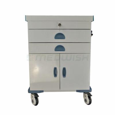 China Modern High Qualified ABS Mobile Emergency Steel Aluminum Plate Alloy Column Hospital Furniture Patient Care Trolley Cart for sale