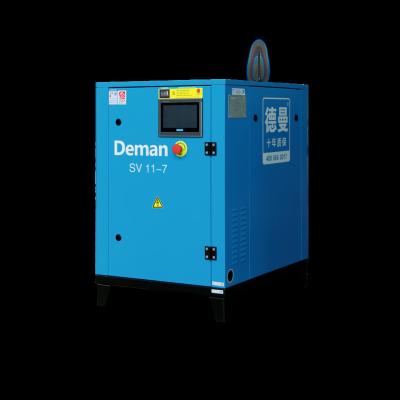 China 11kW 7bar 6-8bar Permanent Magnet Motor IE4 Frequency Lubricated Italy TMC Single Stage Variable Screw Air Compressor for sale