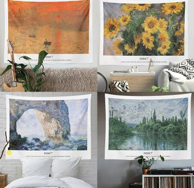 China Nordic Plain Monet Water Lily Oil Painting Sunrise Aaubusson Tapestry for sale