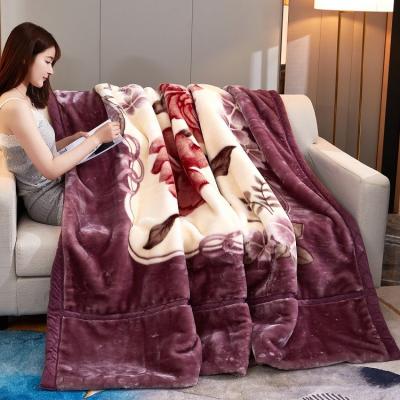 China Winter New 100% Double Layer Wedding 100% Single Warm Acrylic Soft Blanket PORTABLE Thick Raschel Double Blanket Adults Women for sale