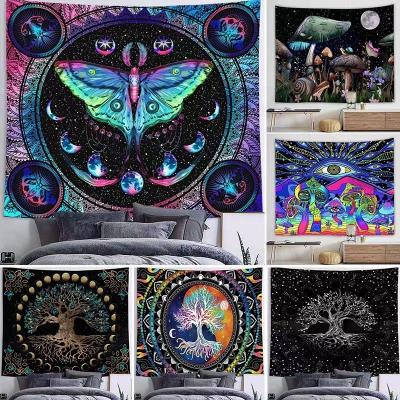 China Wholesale Custom Indian Gypsy Simple Mandala Boho Hippie Polyester Digital Printed Wall Hanging Tapestry For Bedroom Decor for sale