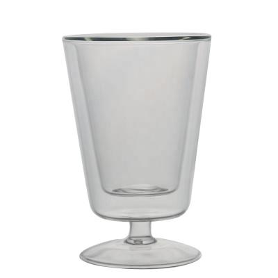 China Wholesale Morden High Borosilicate Double Wall Glass Ice Cream Cup Luxury Wine Cup For Bar for sale