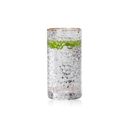 China Sustainable Refreshing Hammer And Vertical Style 300ml Beverage Cup Household Water Glass Mug for sale