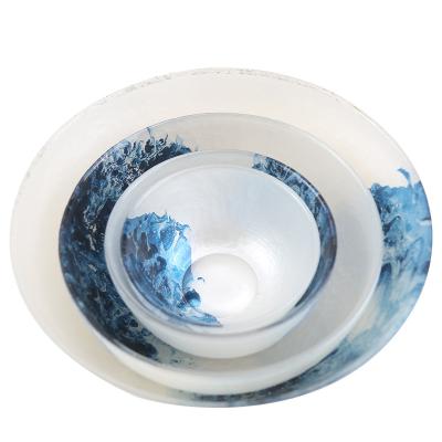 China Sustainable New Design Blue And White Splicing Supper Bowl For Household Kitchen And Restaurants for sale