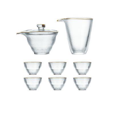 China Viable Tea Set Tea Cup Crystal Glass Household Classic Glass Chinese for Desktop with 6 Pieces of 1 Modern Set 1 Gift Box Spoons T/T for sale