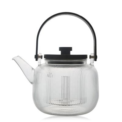 China Manufacturer Direct Selling High Borosilicate Stainless Steel Viable Glass Follicular Teapot for sale