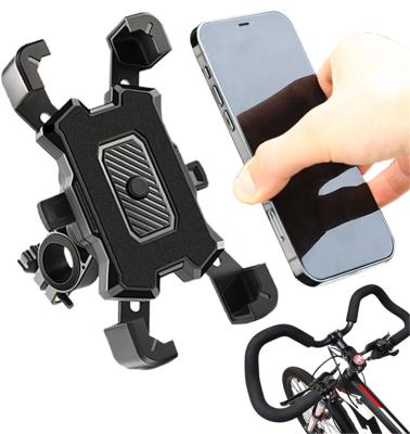 China Adjustable Mobile Phone Holder Bicycle Phone Holder Easy Open Motorcycle Bike Motorcycle Stand Mount For iPhone Samsung Xiaomi Stand for sale