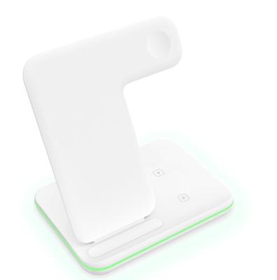 China Tablet Wireless Charger Stand 3 in 1 Wireless Charger 15W Device for Mobile Phone 2.5W Charger for Watch 2W Charging Pad for sale