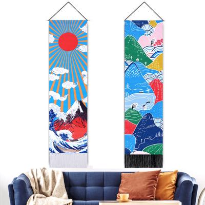 China European and American minimalist style wave sea, sun, moon, star tassel tapestry, decorative pendants for sale