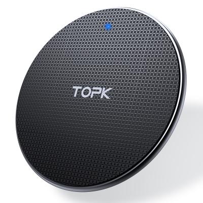 China 2022New TOPK Qi 10w Mobile Phone Fast Charging Wireless Charger for sale