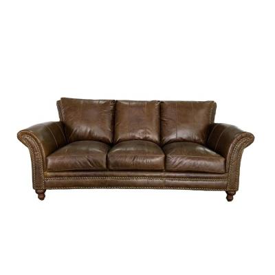 China High Density Foam Vintage Design Chesterfield Sofa Couch Leather 3 Seat Living Room Sofa for sale