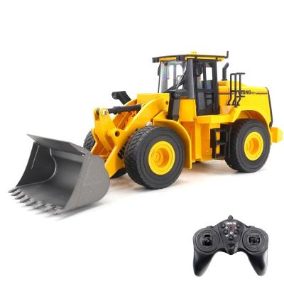 China 1/16 RC Diecast Huina 1:16 11 Ch R/C Electric Sound Led Construction Car Model 1552 Bulldozer Wheel Loader Metal RC RC Diecast Radio Control Bulldozer Toys for sale