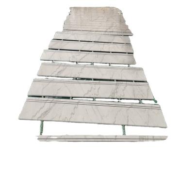 China Modern White marble staircase for hotel lobby floor and wall customized  size chinese white marble steps and marble riser for sale