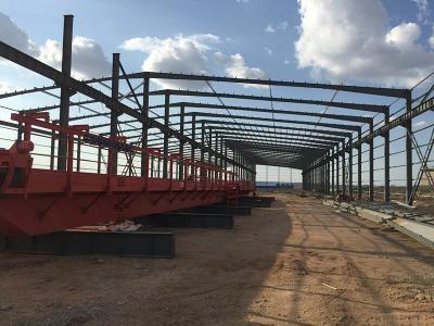 China Modular Prefab Welded H Section Steel Workshop With Crane Beam Large Span for sale