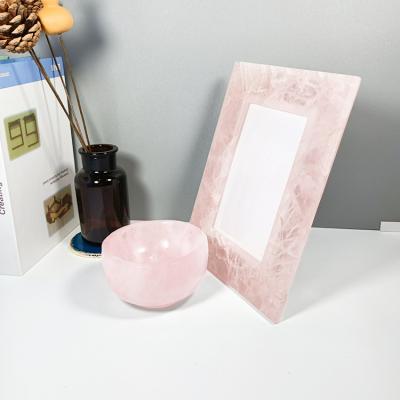 China Natural Rose Quartz Photo /Picture Beautiful Artwork Frame from Europe for sale