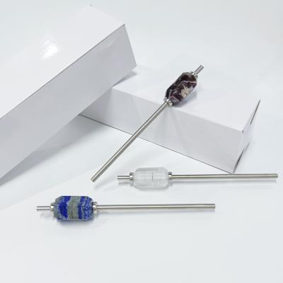 China Viable Luxury Metal Straw Gemstone Crystal Energy Straws of Bar Accessories for sale