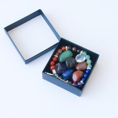 China Europe Jewelry Moon Crystal Pendant Irregular Colorful Stone Rough Stone Bracelet Set for sale