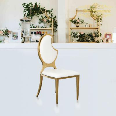 China Event party modern stainless steel gold wedding modern stackable chair for rental for sale