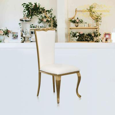 China Modern Luxury Banquet Stainless Steel Chair Gold Wedding Event Party Chair for sale