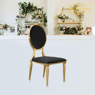 China Luxury Stackable Louis Events Hotel Banquet Wedding Chairs Modern Gold Stainless Steel for Hall Restaurant Reception Decor for sale