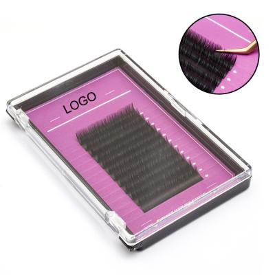 China Low Different Lash Tray Premade Fluffy Black Volume Natural Private Label Moq Eyelash Extensions for sale