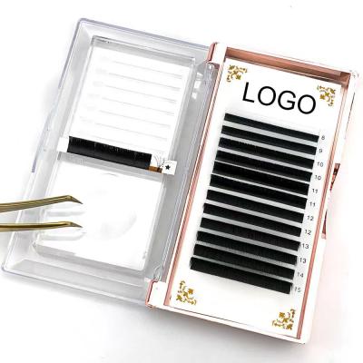 China Natural Hot Sale Long Private Label Handmade Volume 15mm Or Longer Easy Fan Eyelash Extension for sale