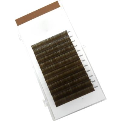 China Wholesale Quality Natural Individual Eyelash Wholesale Korea Private Label Long Brown Soft Volume Lash Extensions for sale