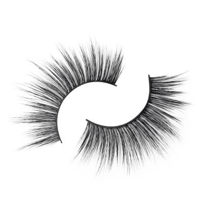 China Natural Hand Made Soft Long Real Silk Strip Synthetic 3D Eyelashes for sale