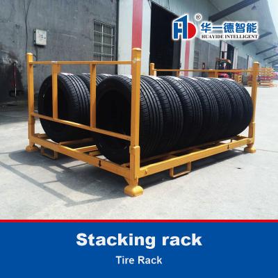 China Foldable Stacking rack Stackable Rack For Tire Warehouse Storage Tire Rack for sale