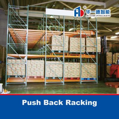 China Push Back Pallet Racking High Density Warehouse Storage Racking Push Back Rack for sale