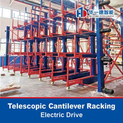 China Electric Drive Telescopic Cantilever Rack Long Steel Pipe Cantilever Racking for sale