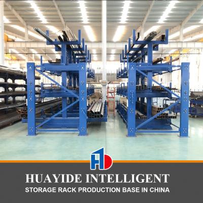 China Manual Telescopic Cantilever Rack for Long Materials Warehouse Storage Racking for sale