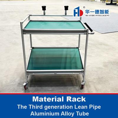 China Material Rack System Made From The Third Generation Lean Pipe Aluminum Alloy Tube  Assemble Cart  Hand Trolley for sale