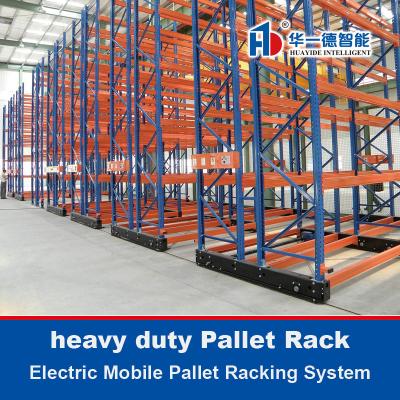 China Heavy Duty Electric Mobile Pallet Racking System Heavy Duty Pallet Rack Electric Mobile Rack for sale