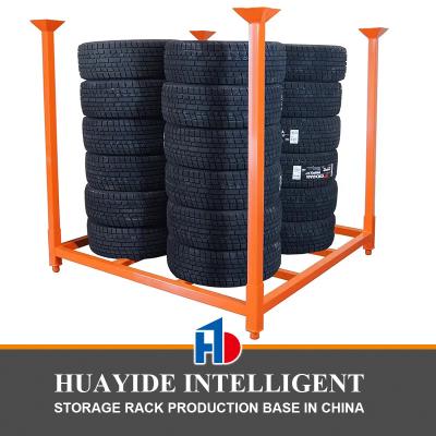 China Stacking rack Portable Heavy-Duty Tire Rack Tyre Storage Rack Tire Pallet Rack Support Custom for sale